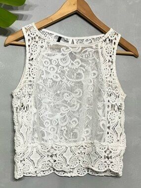 Only Boho Lace Crop Tank Top